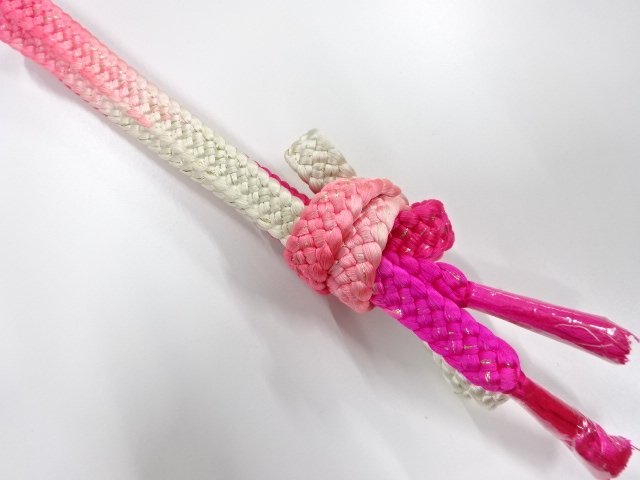 JAPANESE KIMONO / UNUSED HAND-TIED OBIJIME